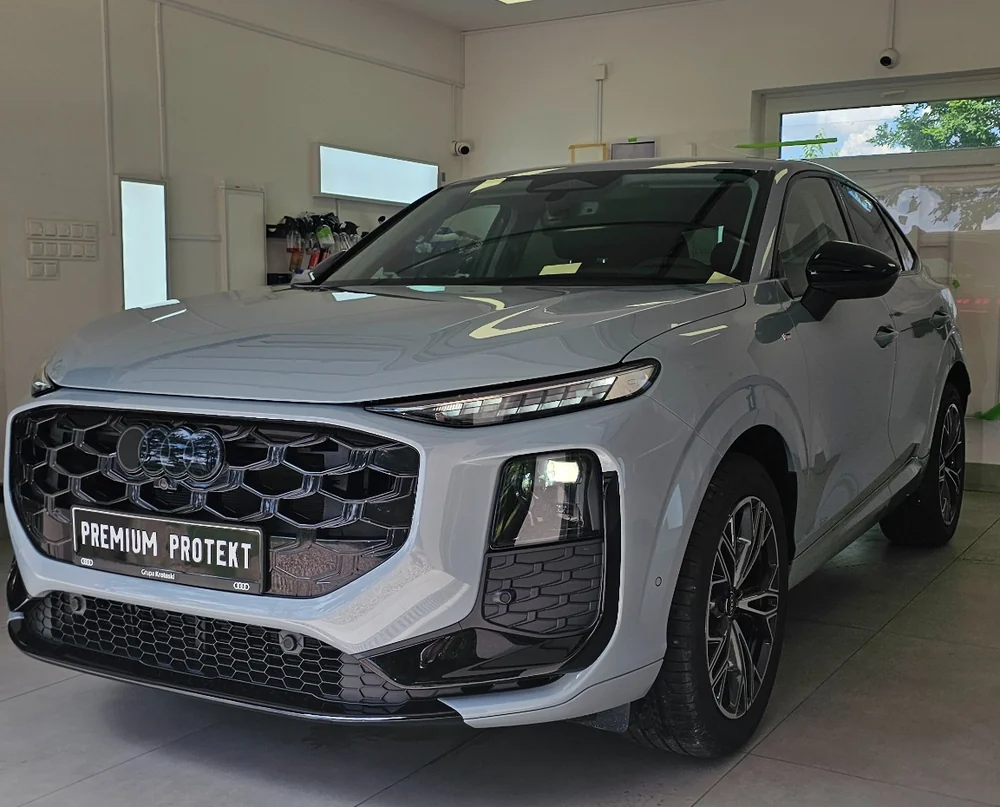 Folia PPF Premium Protekt 20 Audi Q3 po zabezpieczeniu frontu folią ochronną PPF — realizacja Premium Protekt